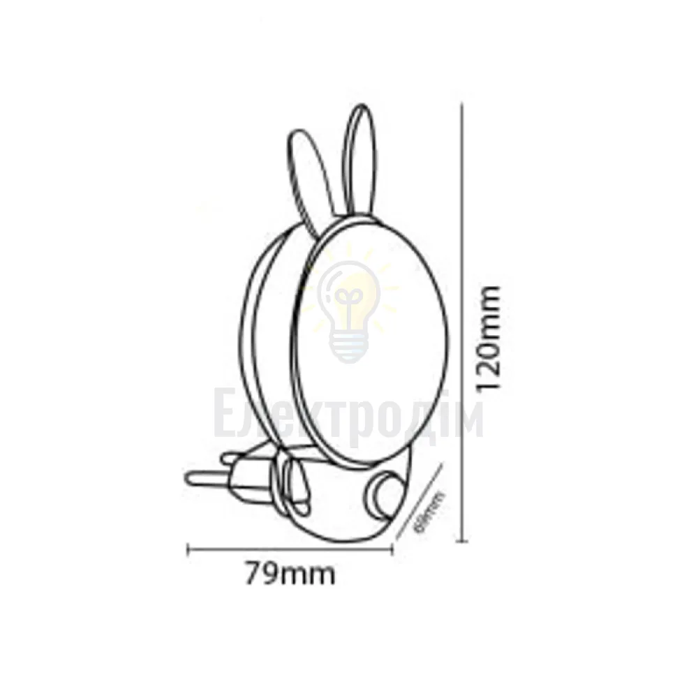 Нічник led BUNNY 2CCT блакитний 98770  - фото 2
