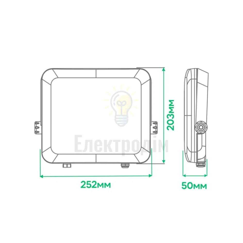LL-4100ARD 100W 10000Lm 6500K (252*203*50мм) чорний IP65 80228  - фото 1