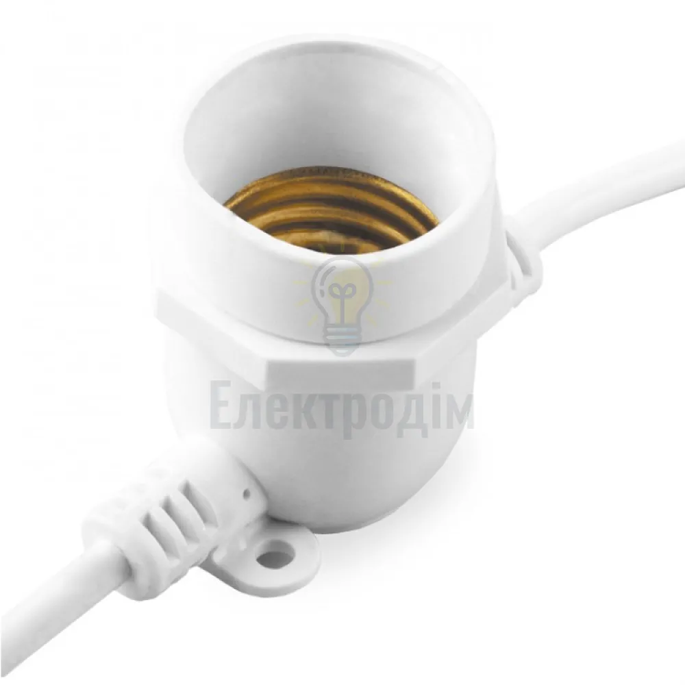 Гірлянда Белт-лайт CL50- 8 230V,10*Е27 шаг 50см, 5м+3м шнур, білий IP65 29884 