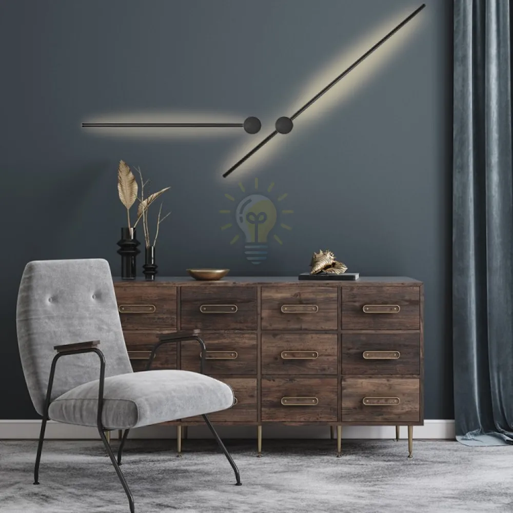 AL8120ARD 230V 10W, чорний 800LM 4000К 625*60*100mm IP20 80009  - фото 2