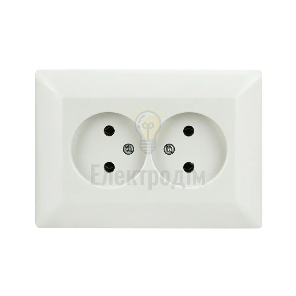 Розетка ODAK біла 2-а. б/з 210-010103-244 