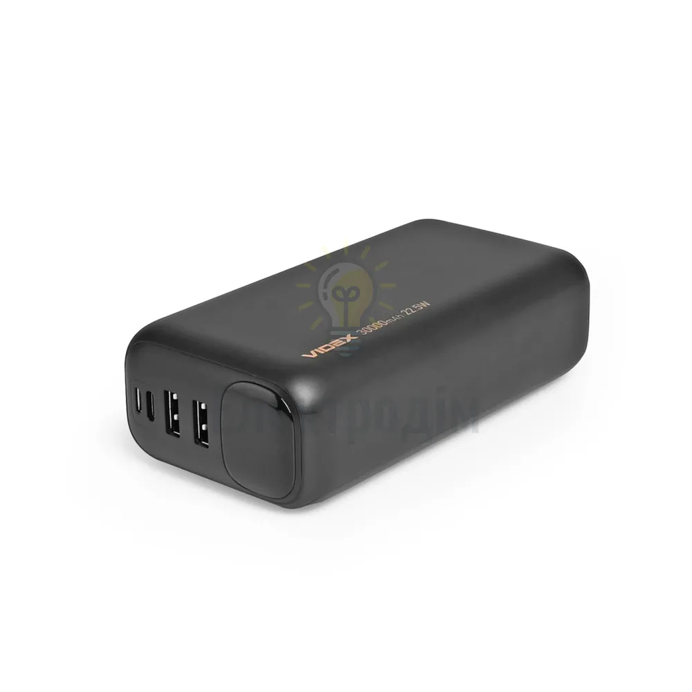 Павербанк 30000mAh Videx VPB-297-B 22,5W чорний	 VPB-297-B  - фото 4