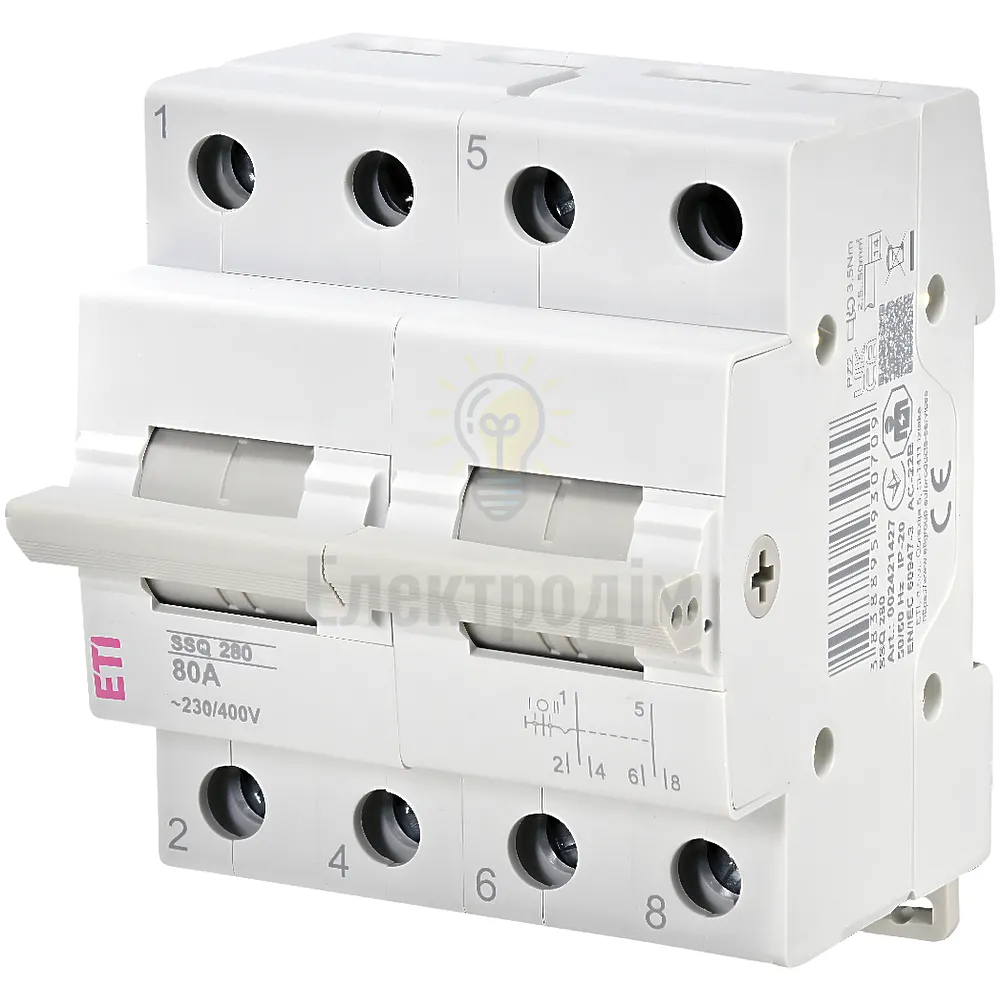 Перемикач навантаження SSQ 280 1-0-2, 2p 80A 2421427 