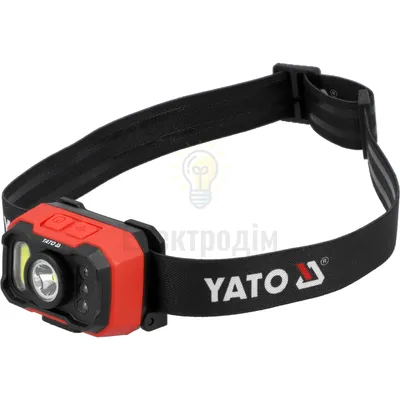 Акумуляторний ліхтар налобний з датчиком руху YATO YT-085942 — купити в Електродім