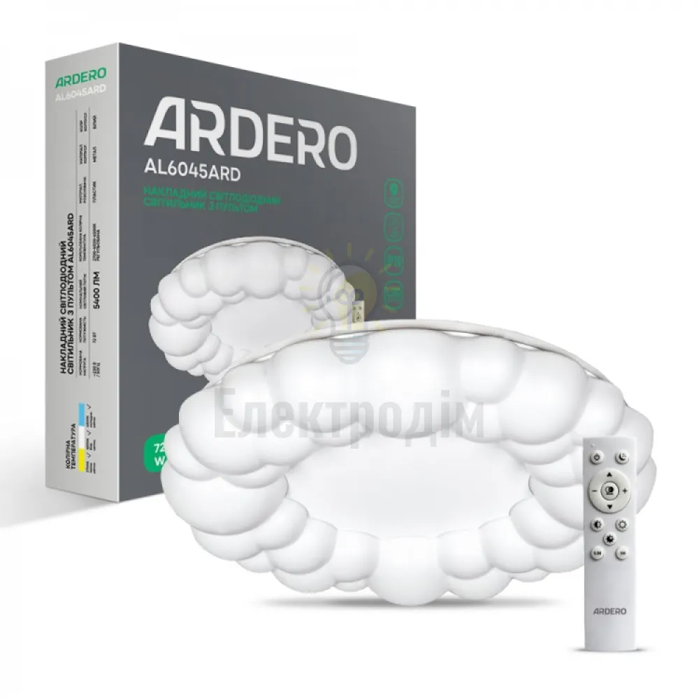 AL6045ARD 72W коло 5400Lm 2700K-6500K 500*500*100mm ASTER 80056 