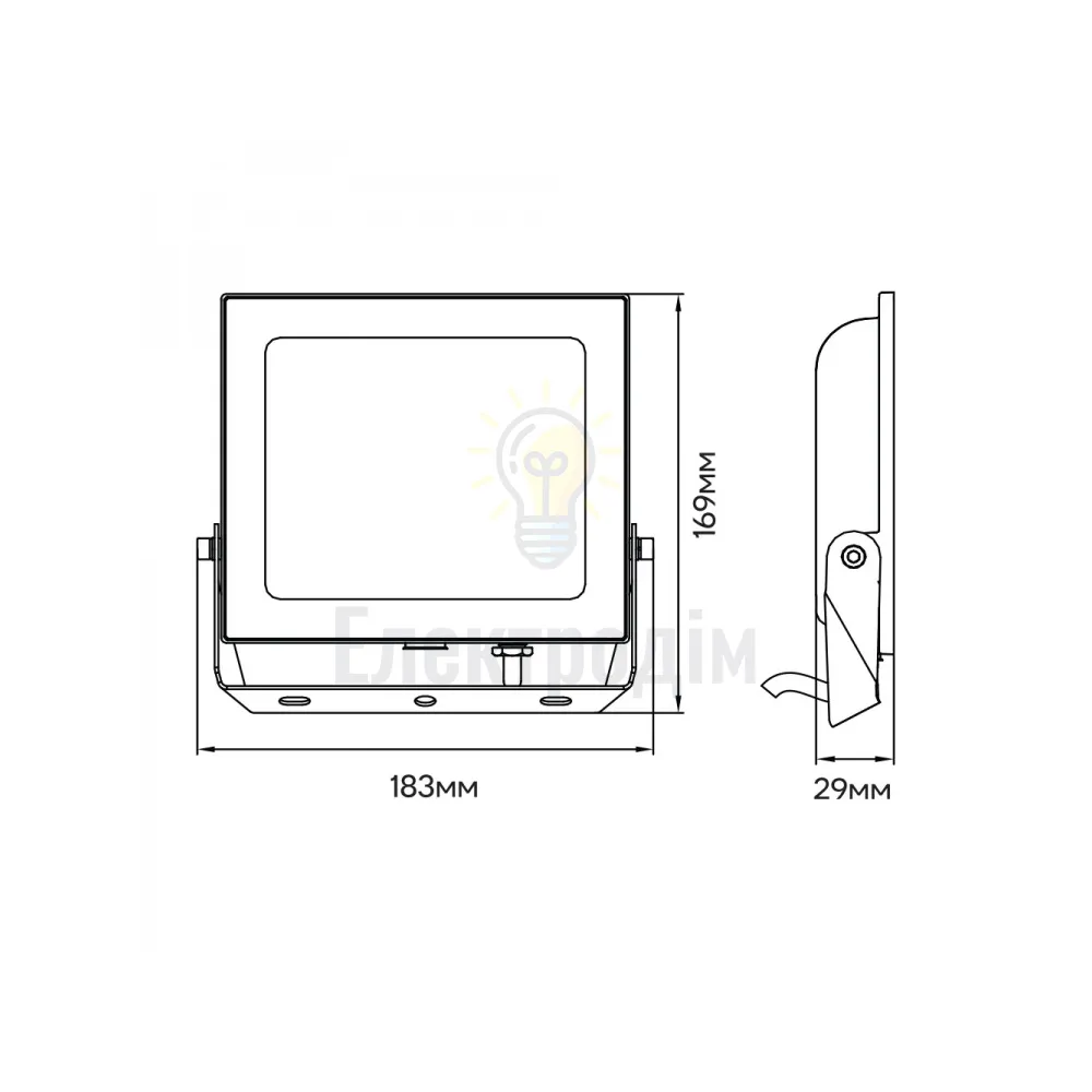 LL-1050ARD 50W 4500Lm 6500K (183*169*29мм) чорний IP65 80018  - фото 2