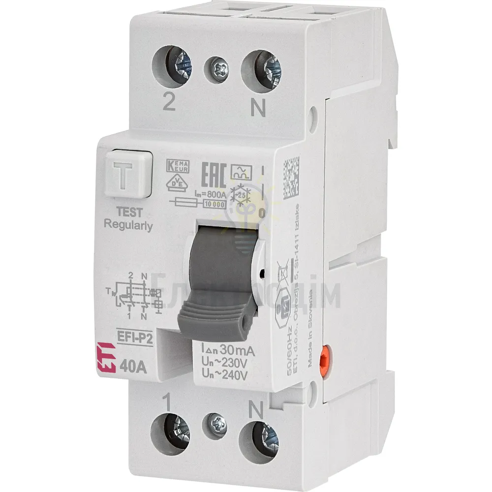 Реле диференційне (ПЗВ) 2р EFI6-P2 40/0,03 тип AC (6kA) 2061252 