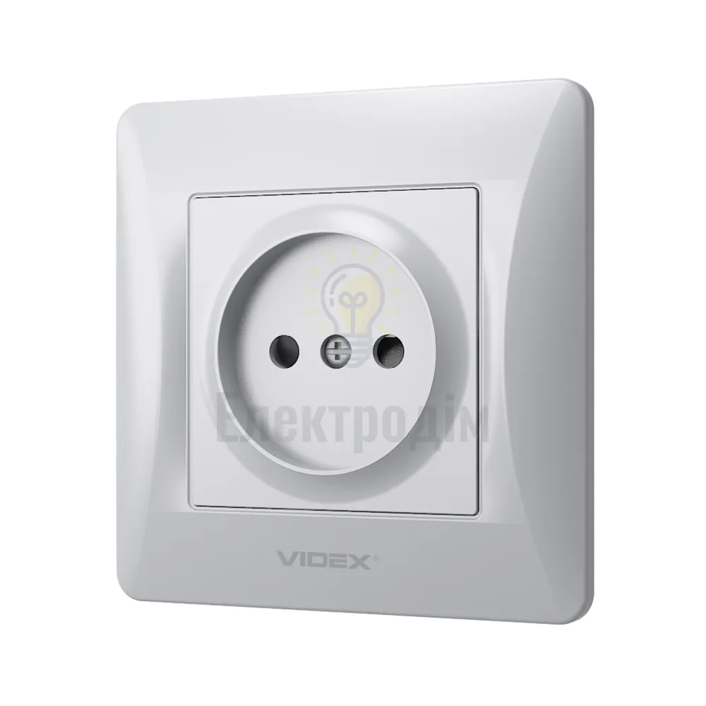 BINERA срібний шовк Розетка внутрішня 1-а Videx VF-BNSK1-SS  - фото 2