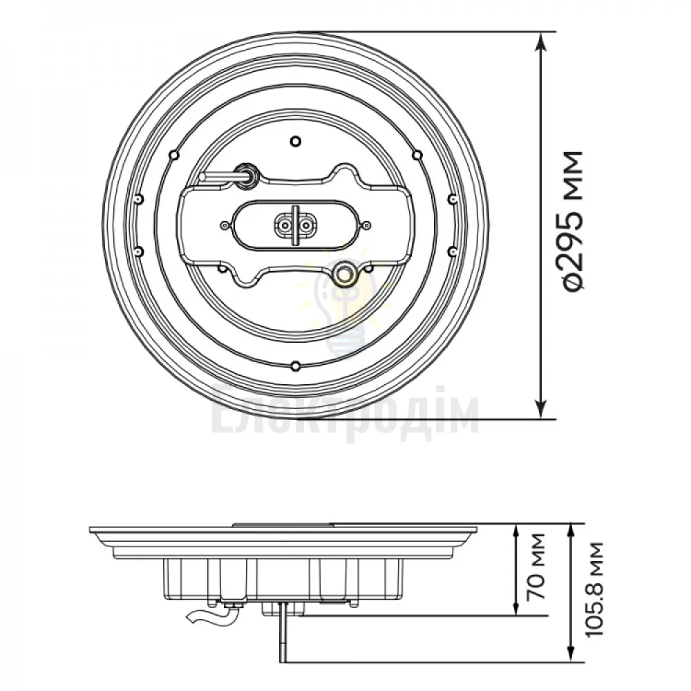 Підвісний AL1011 150 Вт, світильник промисловий highbay, 90°, 6500K, IP65, ф295*70 мм ARD 80358  - фото 3
