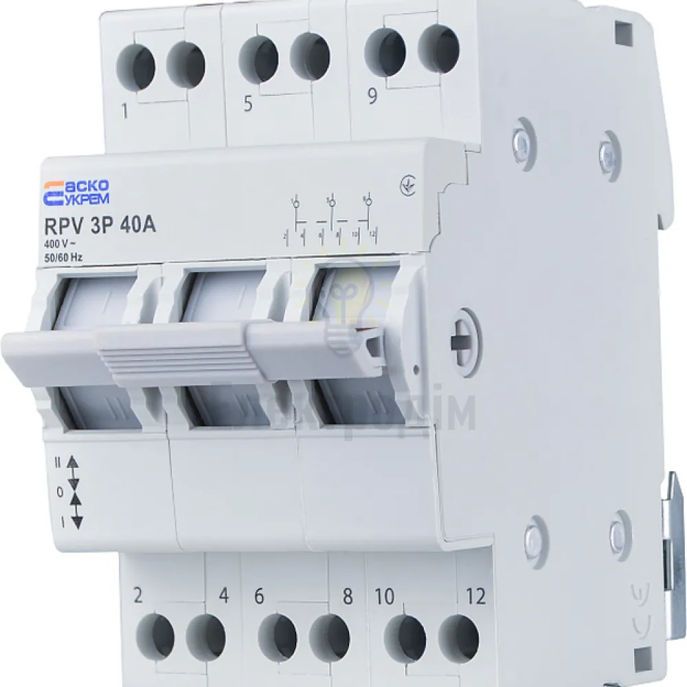 Перемикач Ручний перемикач вводу (І-0-ІІ) RPV 3P 40A A0010220010  - фото 2
