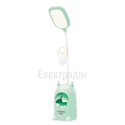 LED лампа настільна LEBRON L-TL-L-58, 4W, 4100K, Li-ion 1200mAh, зелена, USB 15-13-58 — купити в Електродім