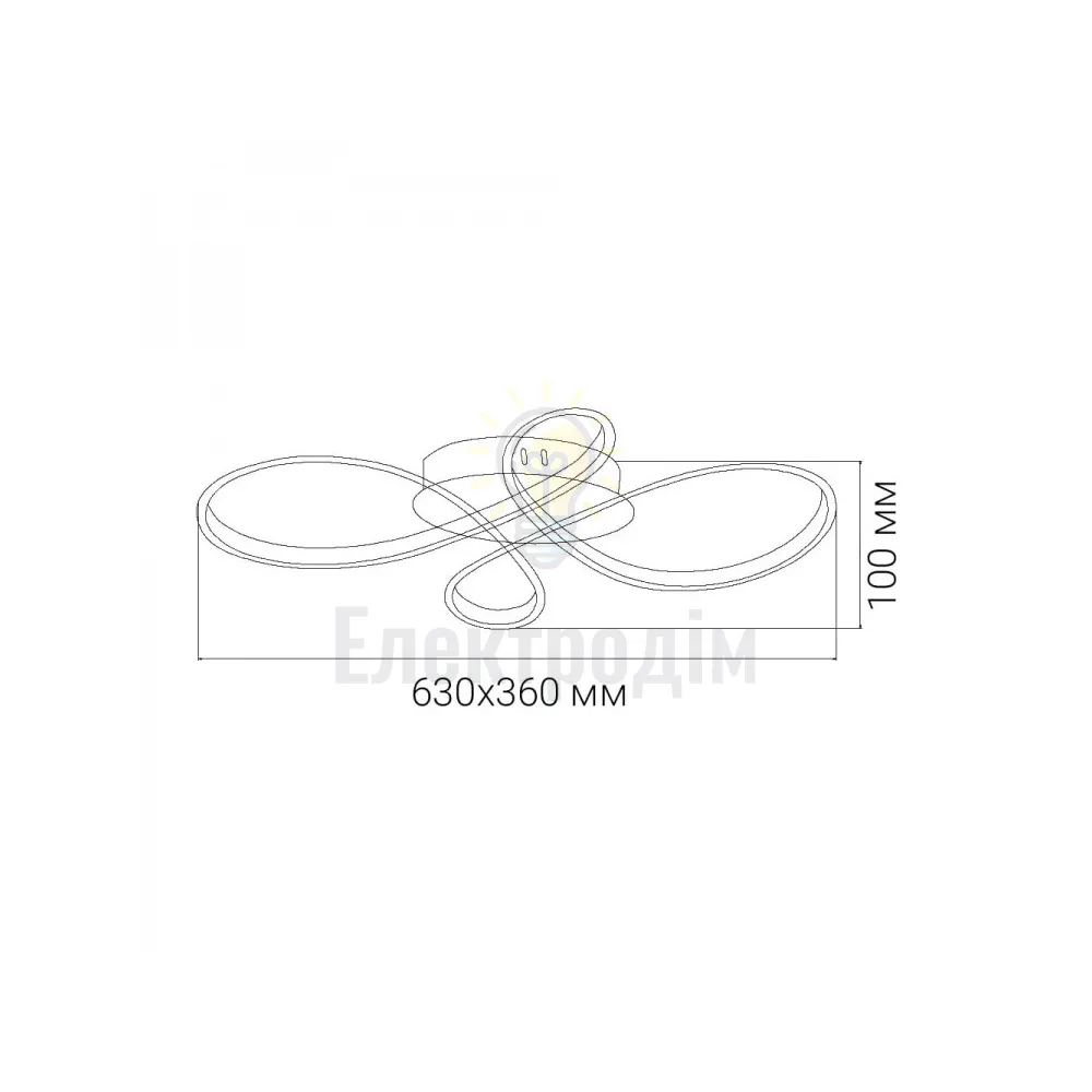 AL6530ARD 60W 5300Lm 3000K-6000K 630*360*100mm білий FABIO S 80495  - фото 2