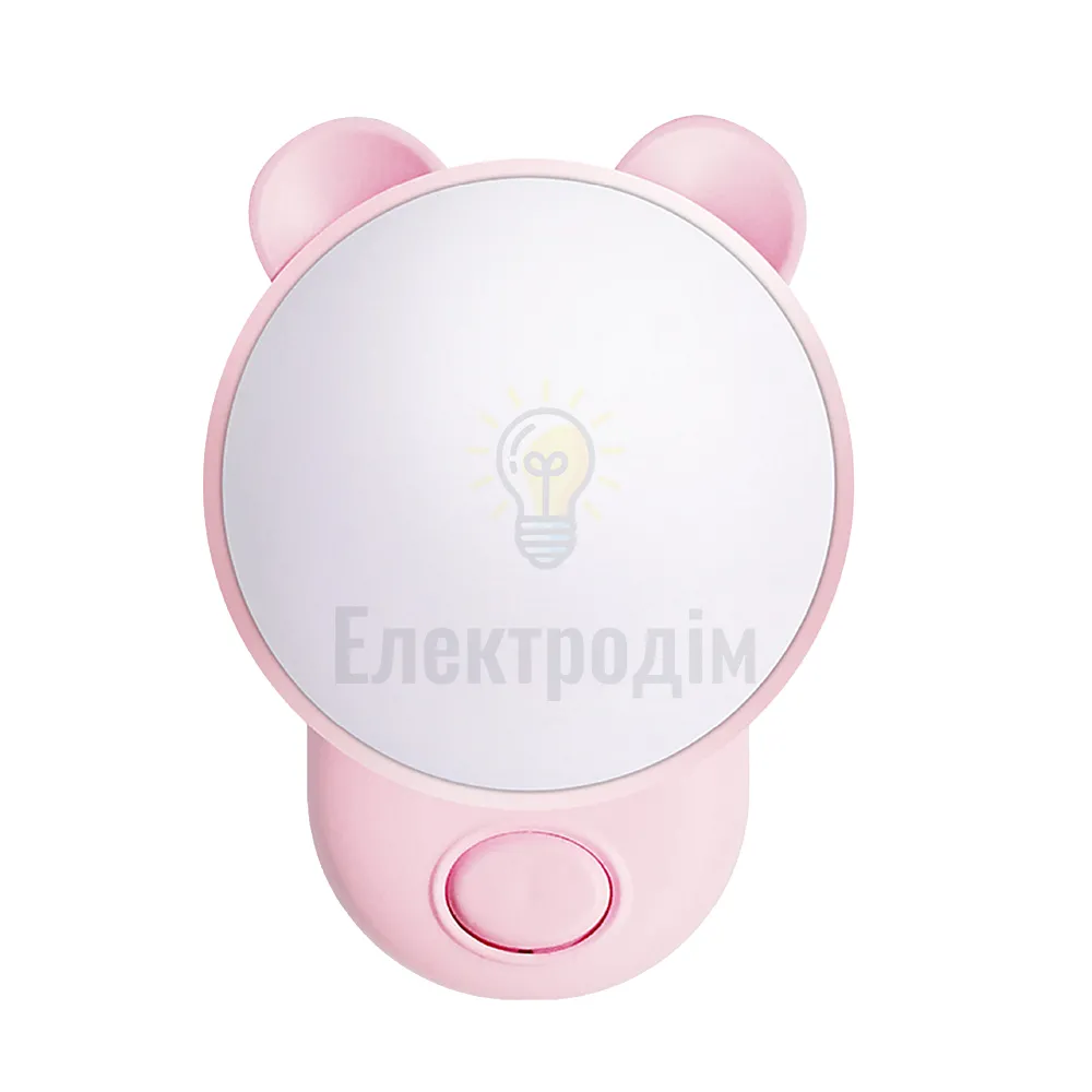 Нічник Violux LED нічник TEDDY 1,2W з кнопкою рожевий Violux рожевий 310103 