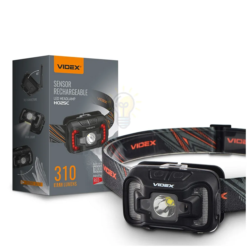Налобний світлодіодний ліхтарик H025C VIDEX 310Lm 5000K VLF-H025C  - фото 1