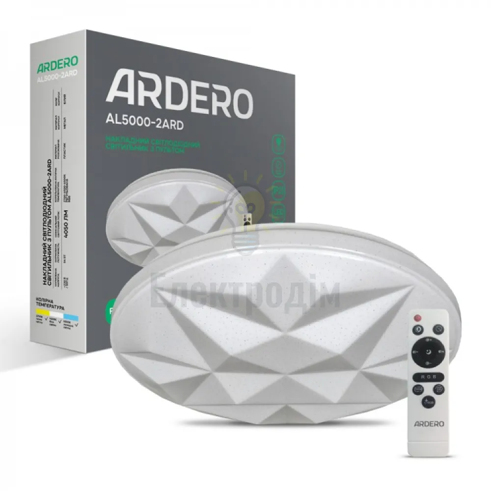 AL5000-2ARD 54W коло 4050Lm 2700K-6500K 400*400*73mm RGB AMBER 80051 