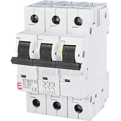 Авт. вимикач ETIMAT 10  3p D 25А (10 kA) 2155718 — купити в Електродім