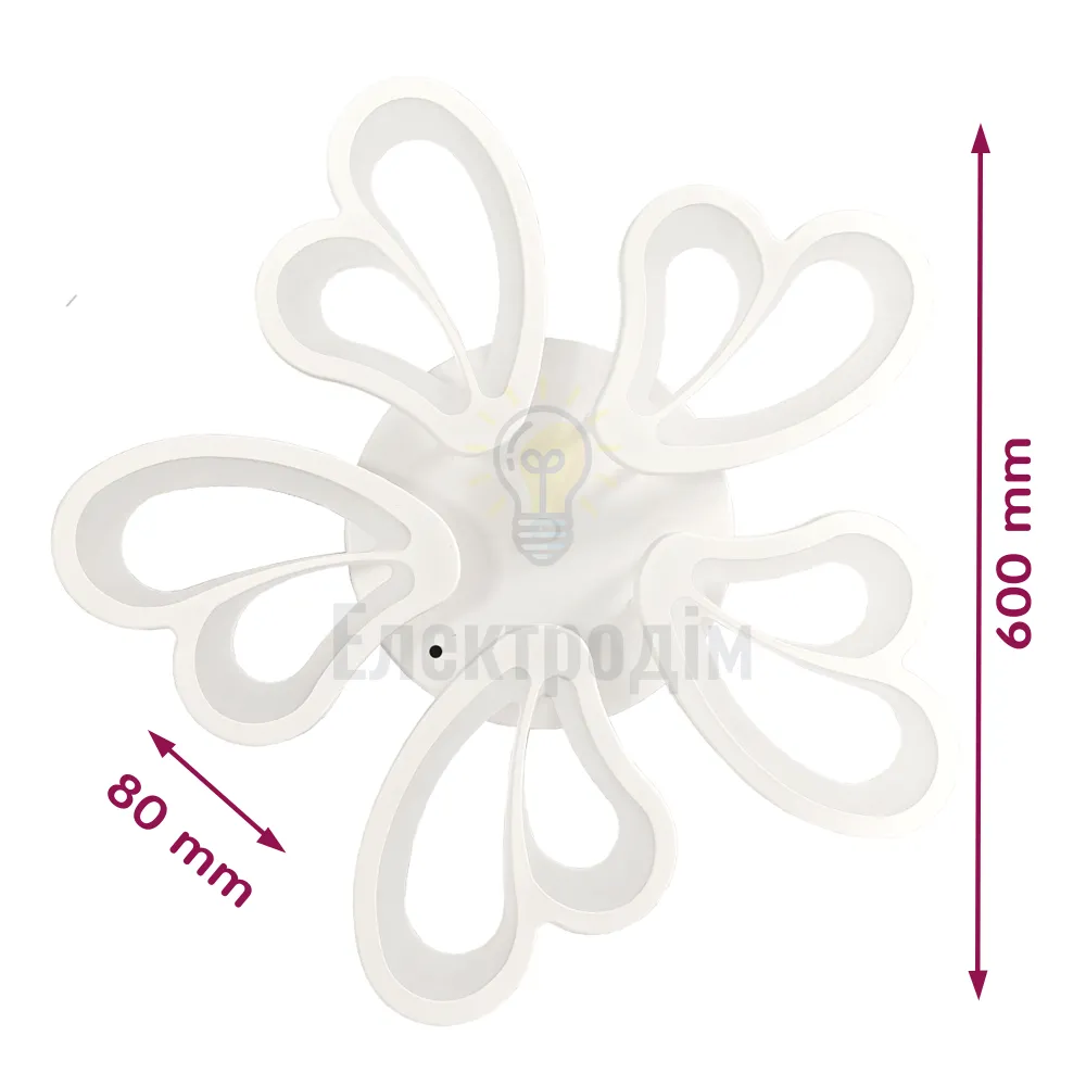 LED світильник VELMAX V-CL-WINDFLOWER-5Wh, max 70W, 3000K-6500K, пульт, блок живлення, білий, 230V 23-43-22  - фото 3
