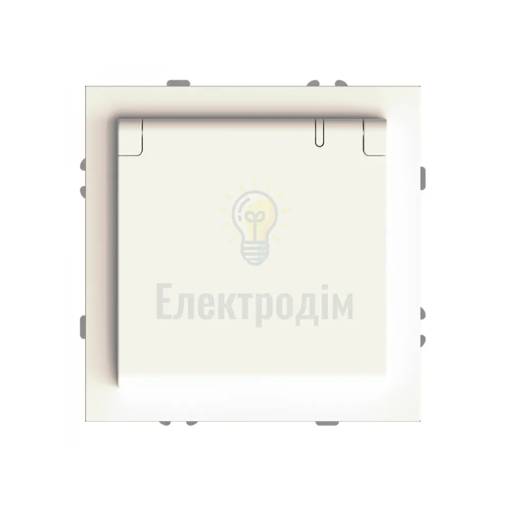 ER131-W розетка із заземленням, кришкою та шторками, механізм білий 16А Soft 80718  - фото 2