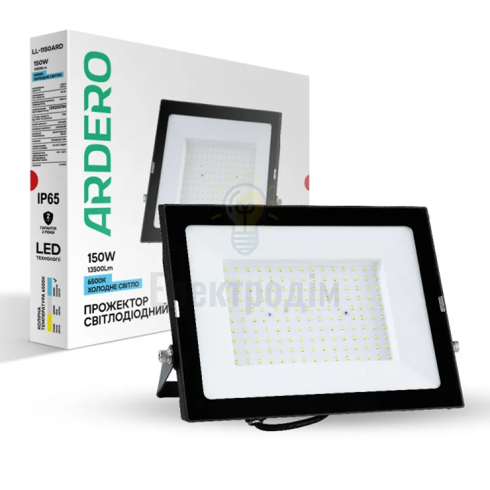 LL-1150ARD 150W 13500Lm 6500K (327*265*33мм) чорний IP65 80020 