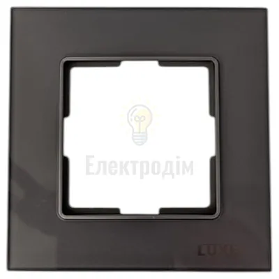 Рамка скляна горизонтальна одинарна graphite pearl (графіт) 0721 — купити в Електродім