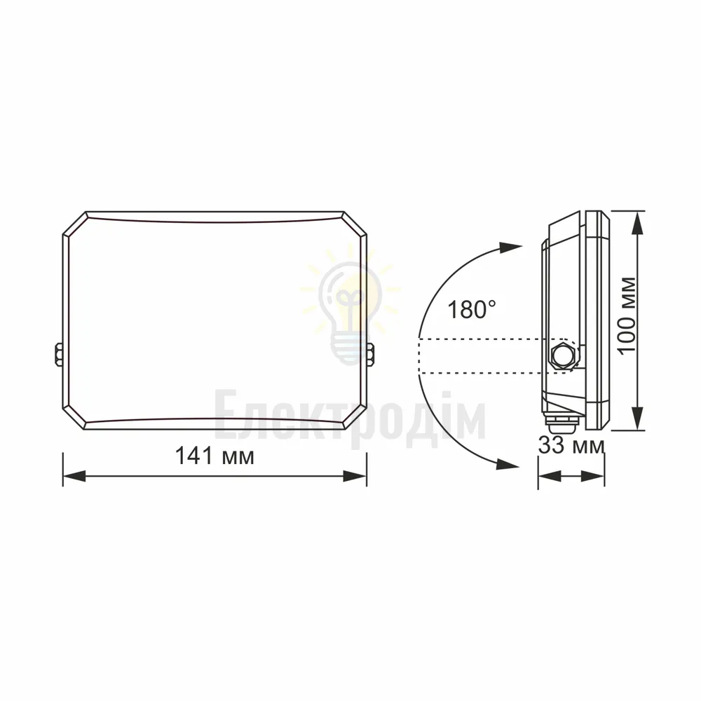 LED прожектор VIDEX F3 30W 5000K 220V Black VLE-F3-0305B  - фото 4