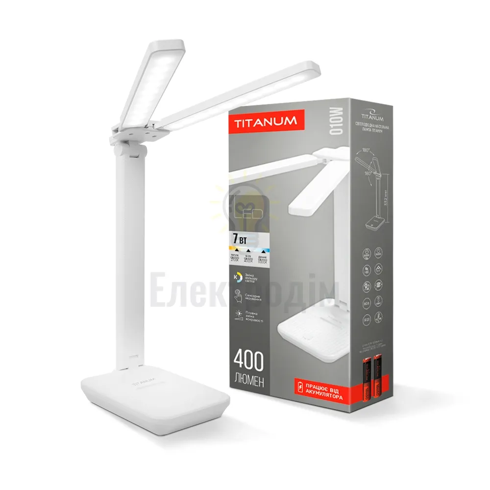 LED лампа настiльна з акумулятором TITANUM TLTF-010W 7W 2700-6000K TLTF-010W 