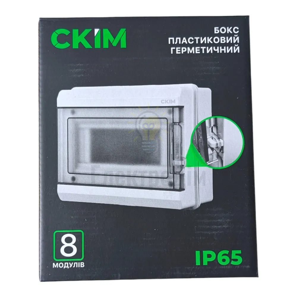 Бокс пластиковий СКІМ на 8 модулів, накладний, прозорі двері IP65 (45шт/ящ) С11902003/С99990123  - фото 8
