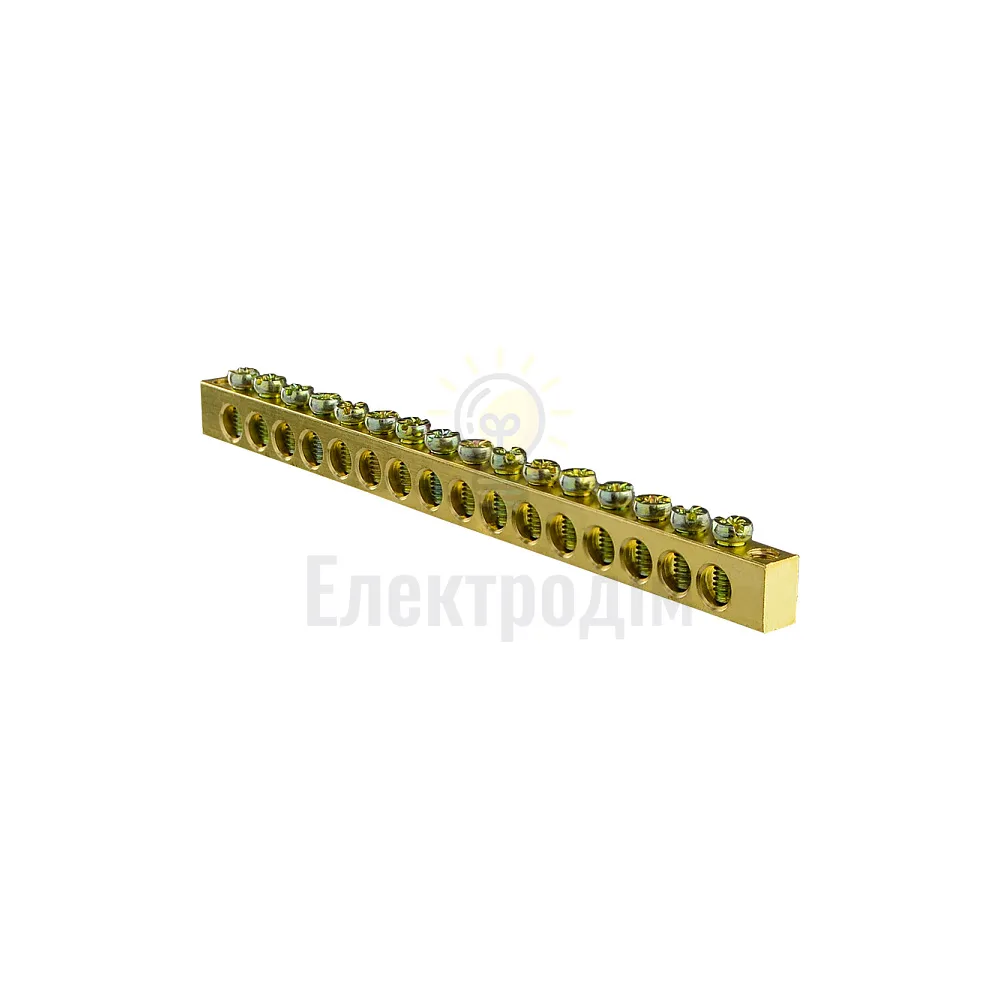 Шина нульова ACKO 6x9 мм 16 отворів бруском A0150120069 