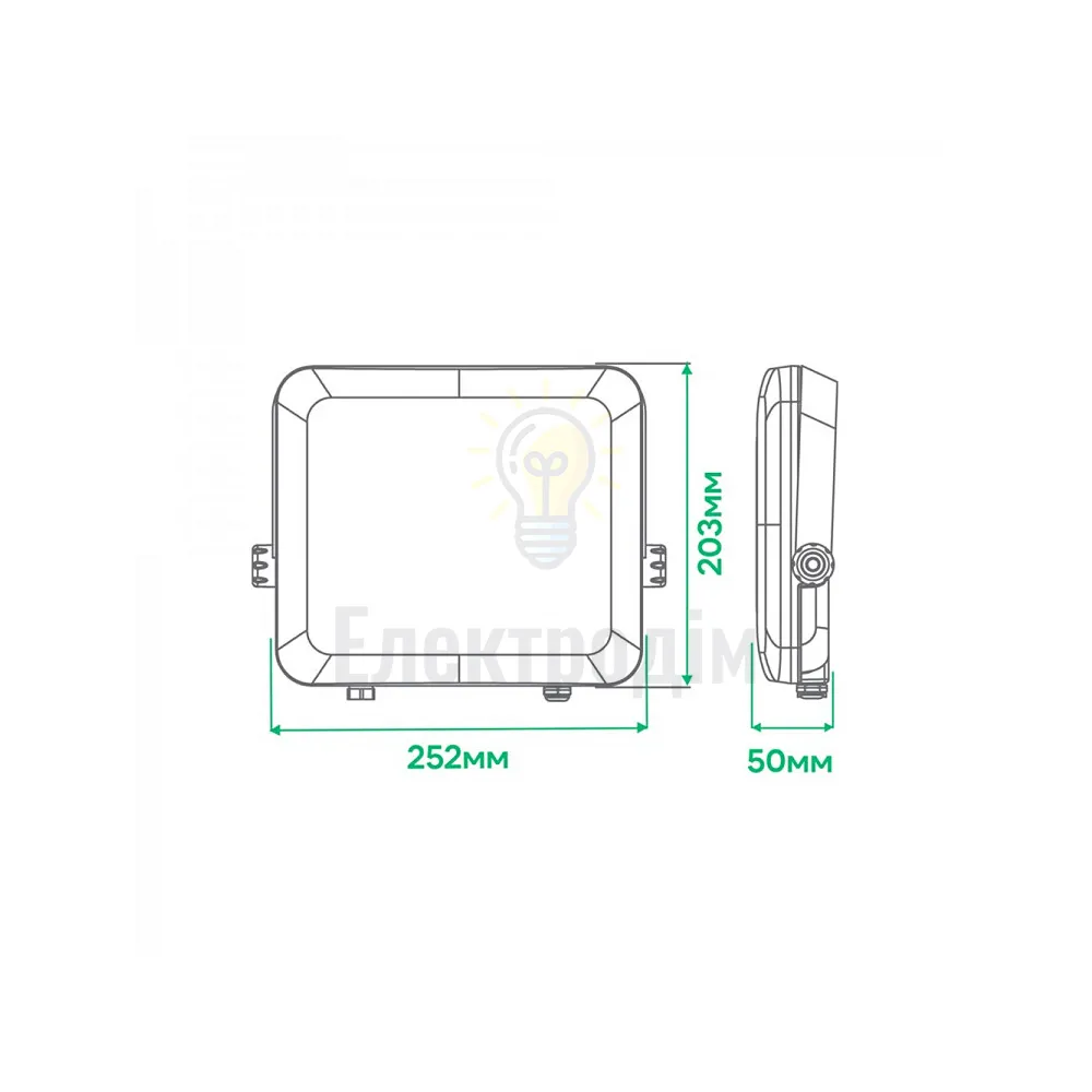 LL-4100ARD 100W 10000Lm 6500K (252*203*50мм) чорний IP65 80228  - фото 1