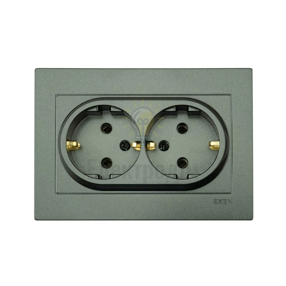 Розетка KARELL антрацит 2-а. з/з 200-131303-245 