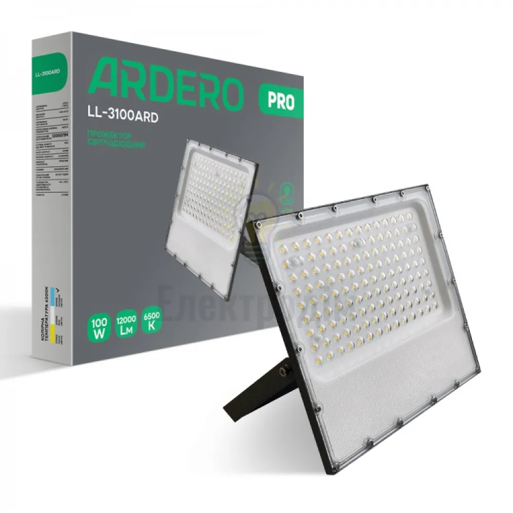 LL-3100ARD 100W 12000Lm 6500K (250*215*30мм) сірий IP65 80028 