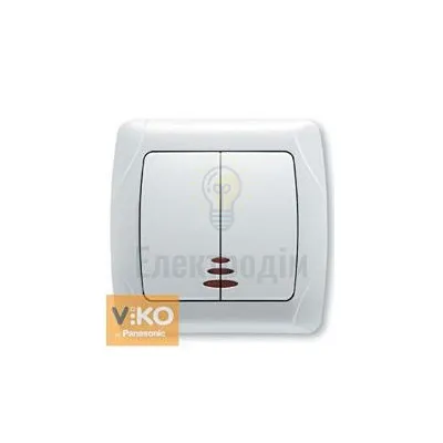 Вимикач Vi-Ko CARMEN білий 2-а з підсвіткою 90561050 — купити в Електродім