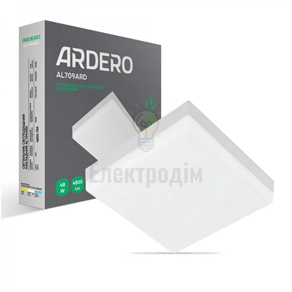 AL709ARD 48W квадрат накладний 4800Lm 5000K 300*300*40mm 80008 
