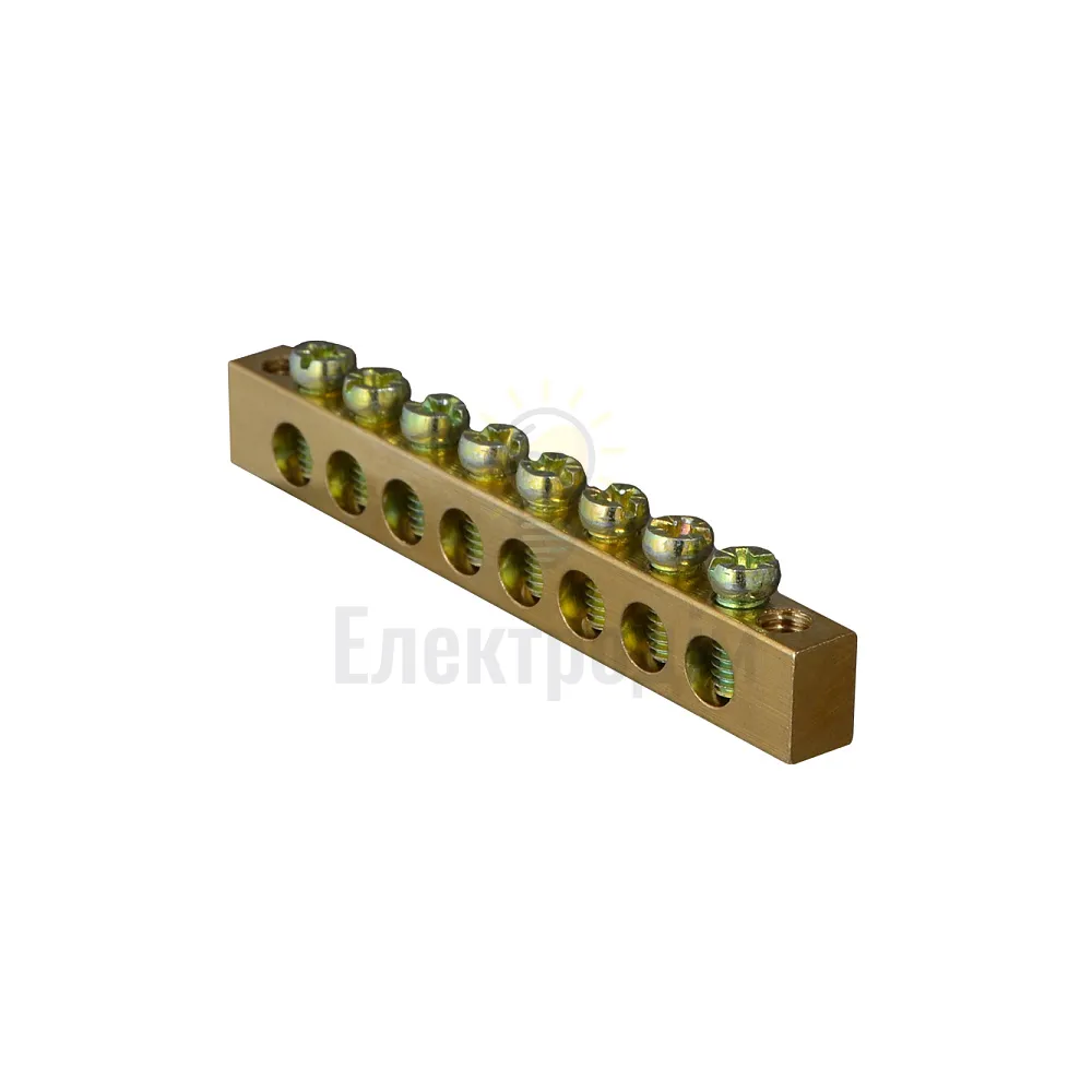 Шина нульова ACKO 6x9 мм 8 отворів бруском A0150120065 
