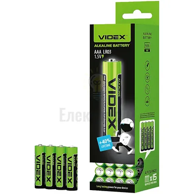 Батарейка Videx лужна Videx LR6/AA 4шт LR6/AA 4pcs S — купити в Електродім