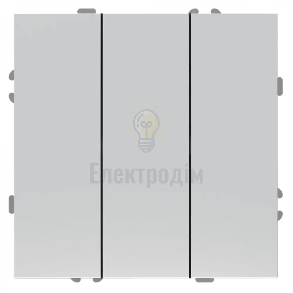 EV113-S вимикач 3-кл., механізм срібло 10А Soft 80791  - фото 1