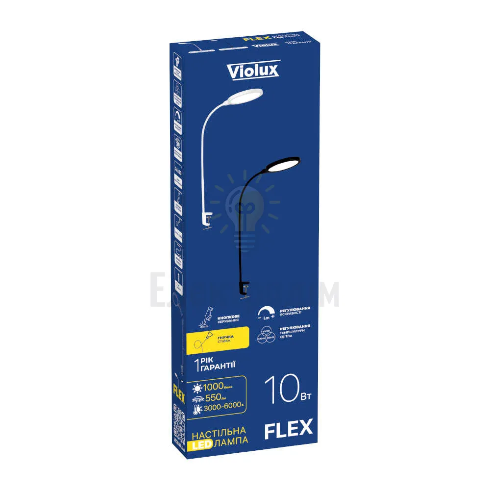Violux Світильник настільний світлодіодний VIOLUX FLEX чорний 10W 3000-6000K 550Lm 541101 