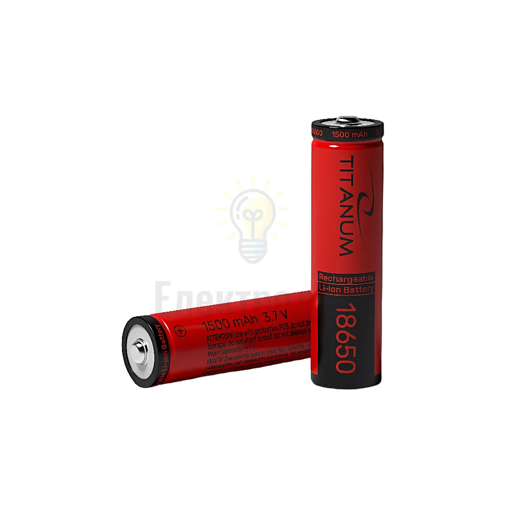 Акумулятор літій-іонний 18650 (без захисту) 1500mAh bulk/1шт T-18650/1500/1B 