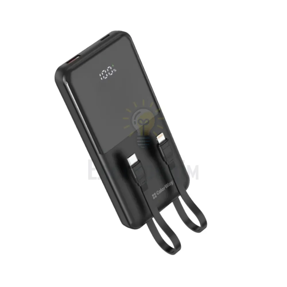 Павербанк 10000 mAh ColorWay DigiPower CW-PB100LP01BK 22,5W QC+PD чорний CW-PB100LP01BK  - фото 1