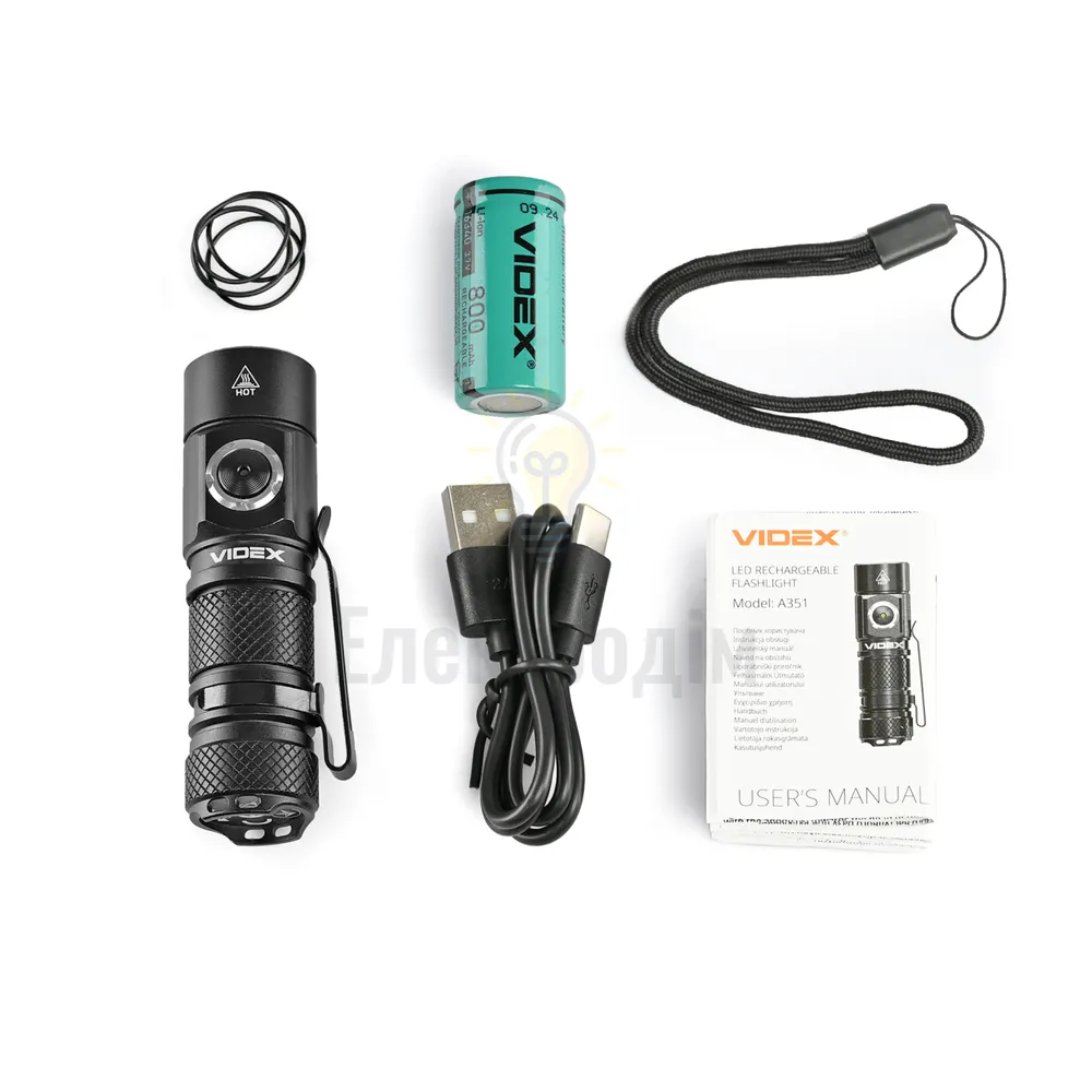 Портативний світлодіодний ліхтарик VIDEX  300Lm 5000K VLF-A351  - фото 3