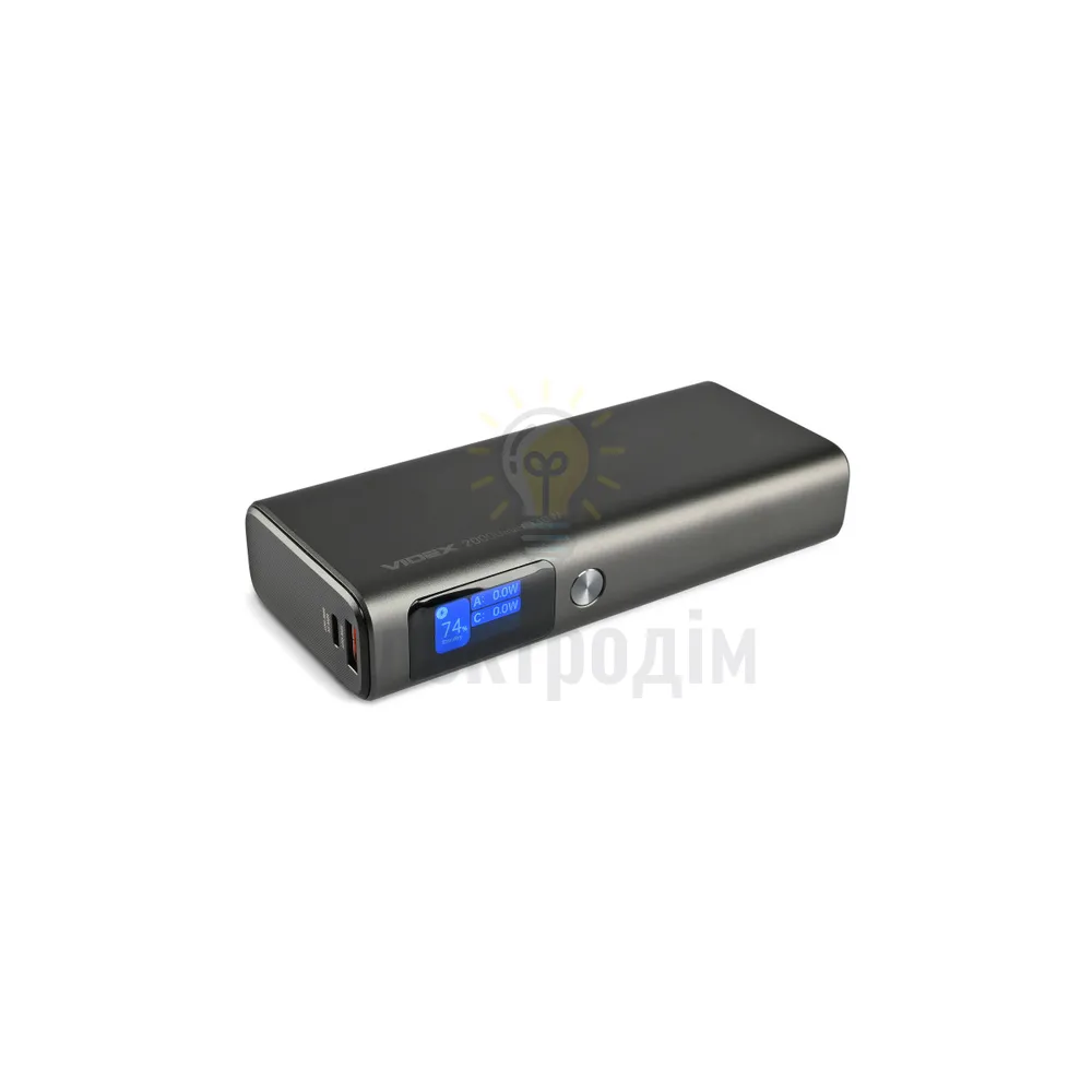 Повербанк 20000mAh VIDEX VPB-323 130W PD100W +Display VPB-323-B  - фото 1