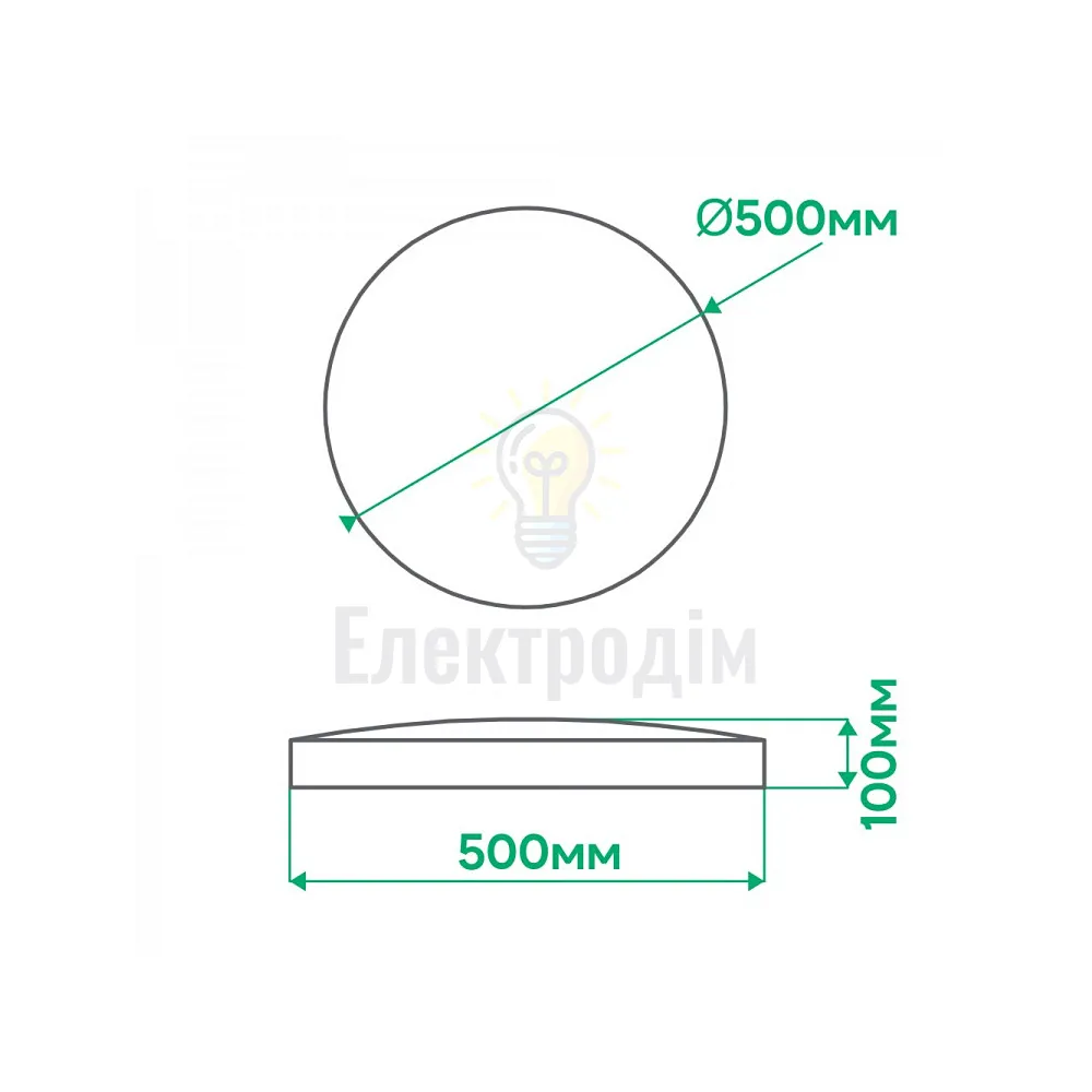 AL6085ARD 60W коло чорний 4500Lm 2700K-6500K 500*500*100mm NOVA 80057  - фото 1