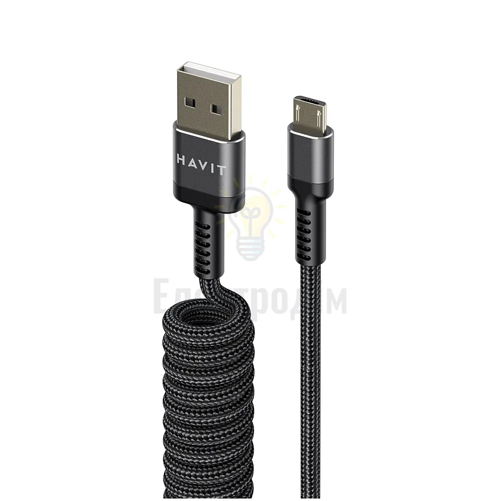 Кабель USB MicroUSB Havit HV-CB6250 2,4A 1,5м чорний HV-CB6250 