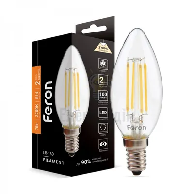 Світлодіодна лампа Filament LB-160 C37 230V 7W 700Lm  E14 2700K 40082 — купити в Електродім