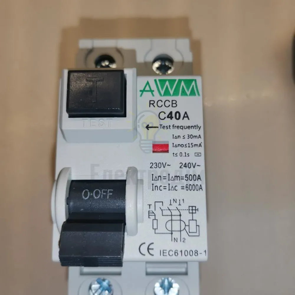 Реле диференційне (ПЗВ) 2р 40A C 30мА,АС, 2м AWM 894 