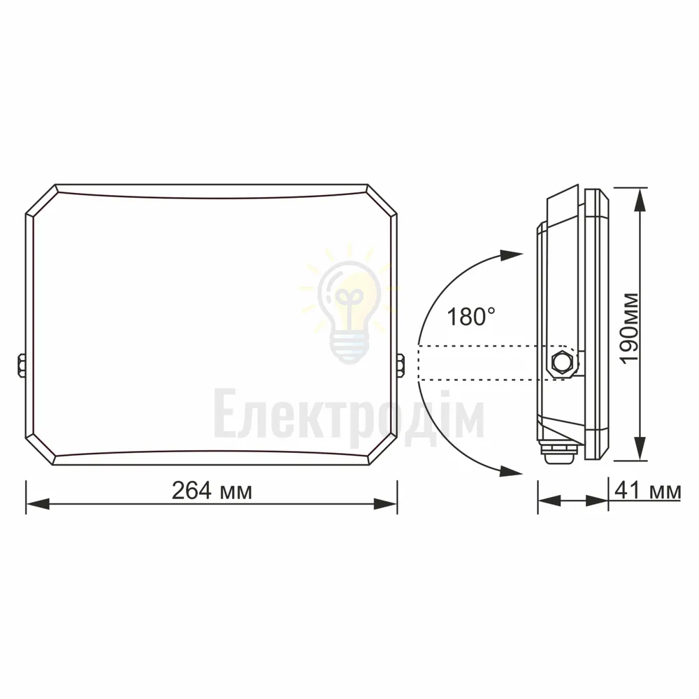 LED прожектор VIDEX F3 100W 5000K 220V Black VLE-F3-1005B  - фото 4