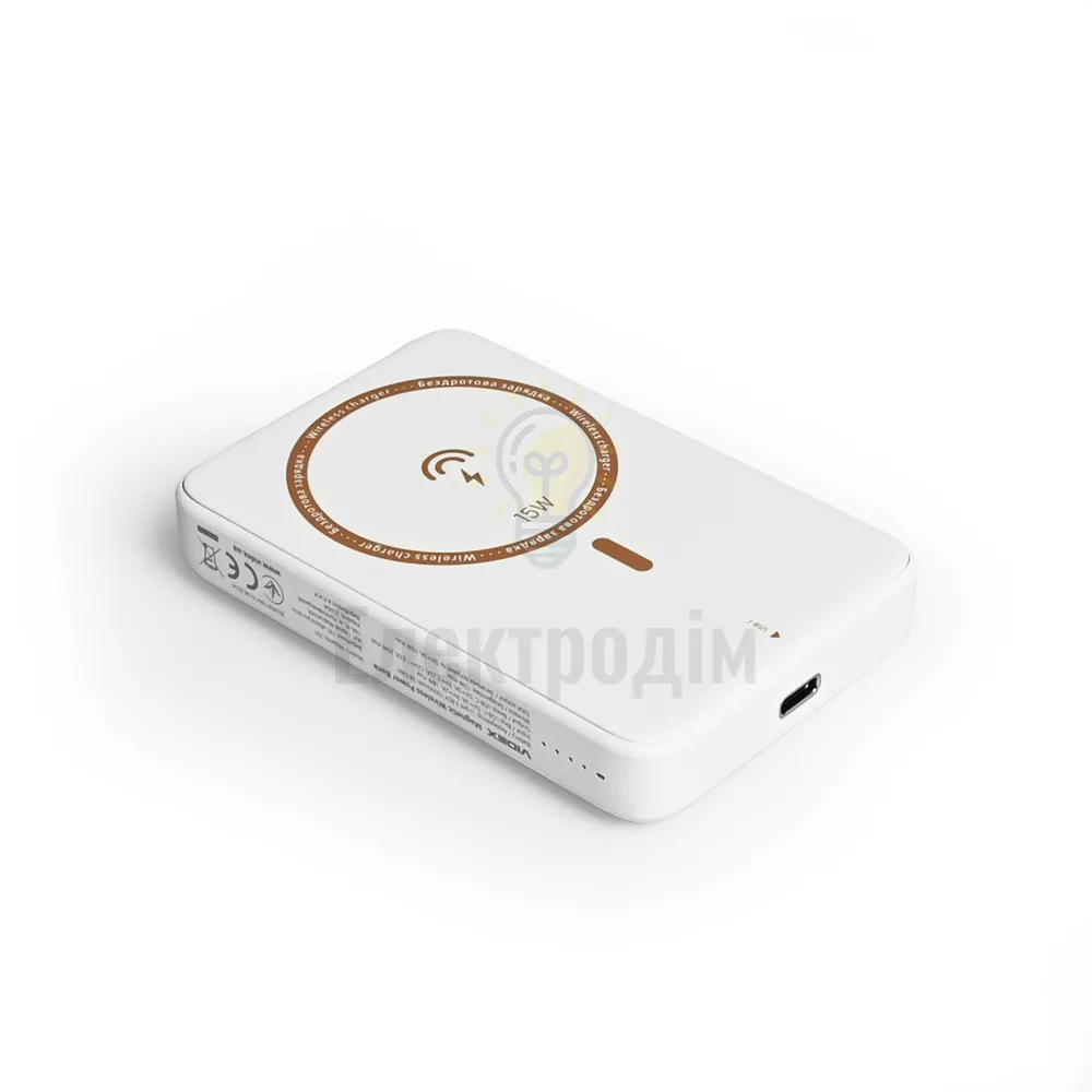 Павербанк 10000 mAh Videx VPB-331-W з БЗП білий VPB-331-W  - фото 7
