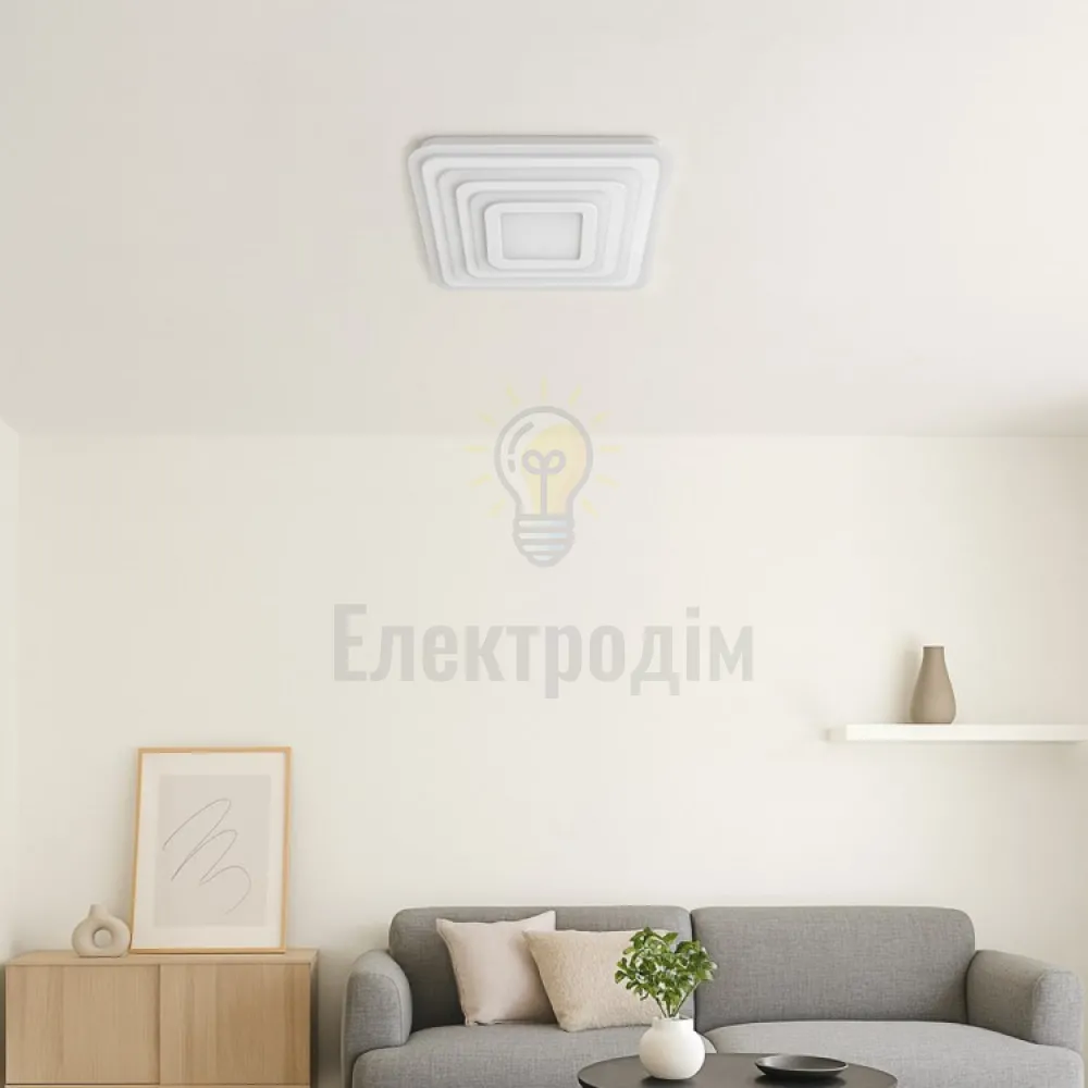 AL6113ARD 85W квадрат 7630Lm 3000K-4500K-6500K 470*470*60mm білий ATLANT S 80704  - фото 4