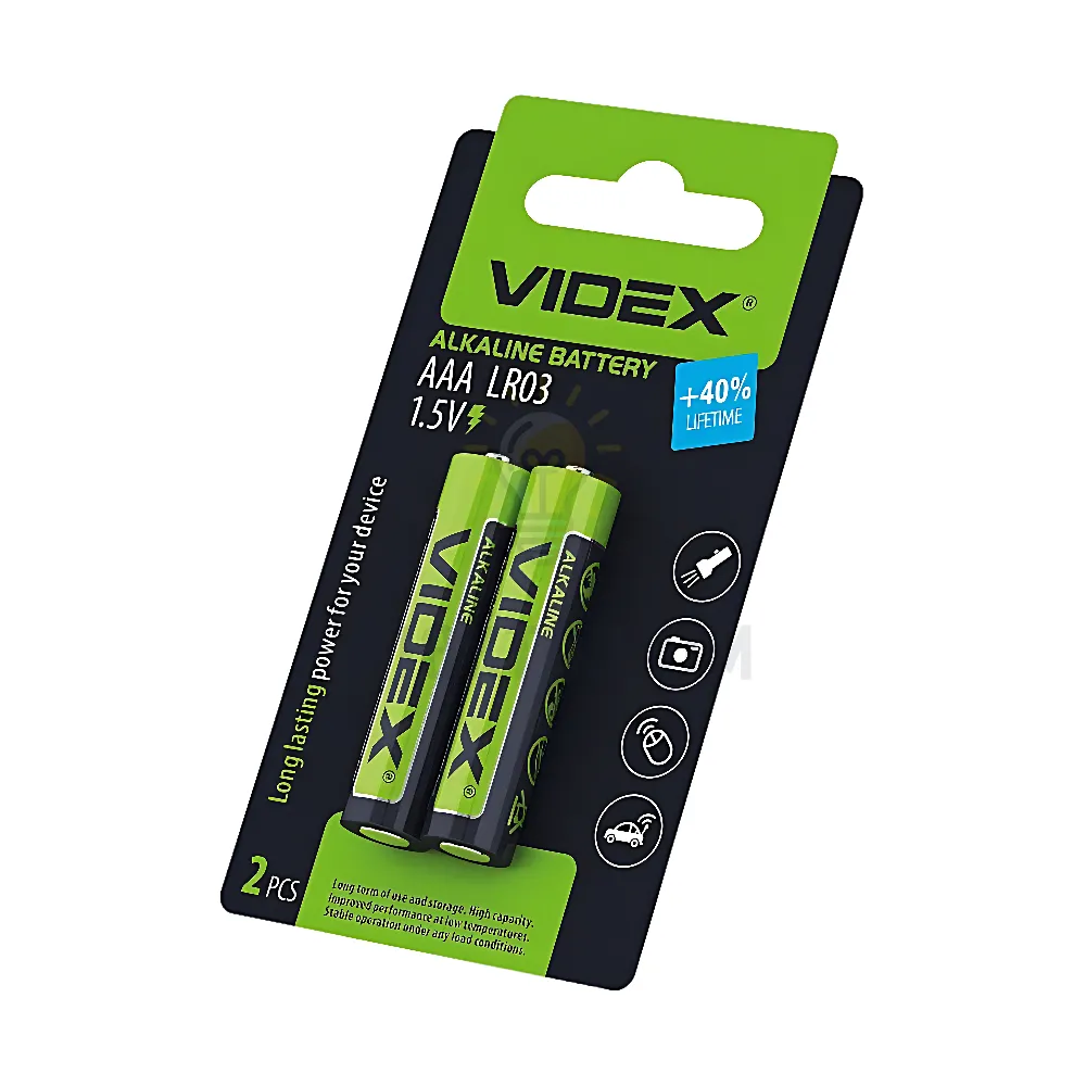 Батарейка Videx LR03 SHRINK CARD LR03/AAA 2pcs SC 
