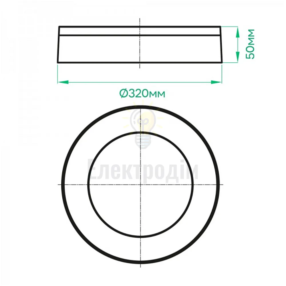 AL3007-RW 30W 5000К IP65, круг, білий, Ф320*50мм 80216  - фото 2